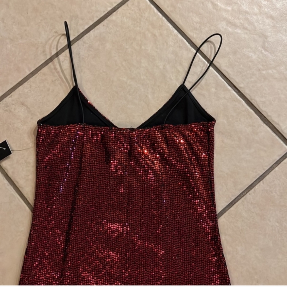 Mind Code-Red Sequins Mini Dress-Small - Picture 8 of 8